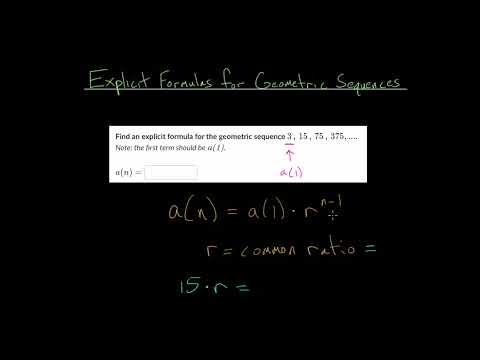 Explicit Formulas for Geometric Sequences