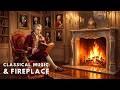 Relaxing Classical Piano Fireplace Music 🔥 Instrumental Fireplace Ambience | Mozart, Chopin, Vivaldi