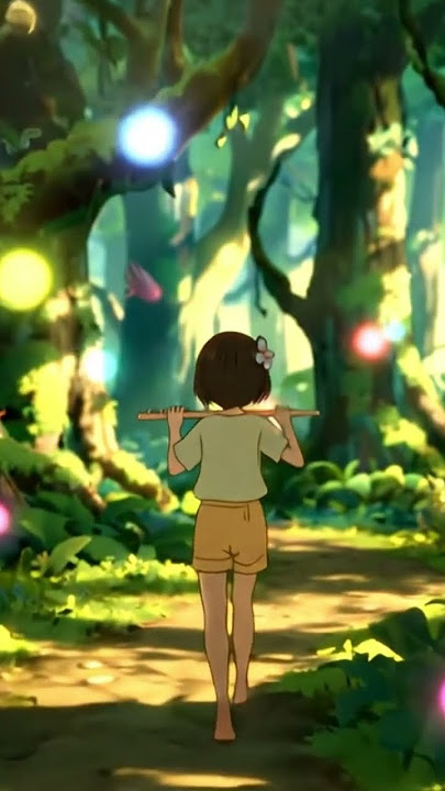 Journey to the Mystical forest in Bali 🦌🌳 #anime #animatedcartoon #ghibli #mystery #forest