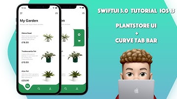 PlantStore UI + Curved Tab Bar With Material Effect + Custom Shapes And Curves SwiftUI 3.0