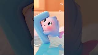“A for Alligator (Phonics) | Baby Bath Time ABC | Cute 3D #Shorts”