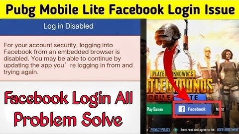 PUBG MOBILE LITE FACEBOOK LOGIN PROBLEM FIXED | FFB Login Disabled Problem In Pubg Mobile Lite