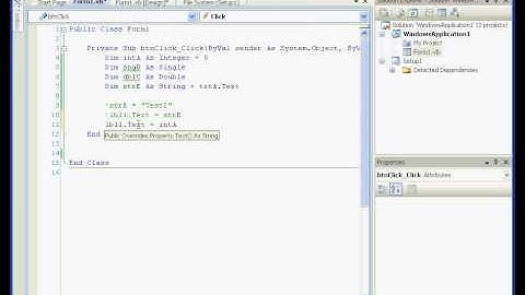 Visual Basic visual studio 2008 Variables
