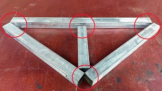 Few people know, how the welder passed the challenges of his work on square pipes |  cutting trick