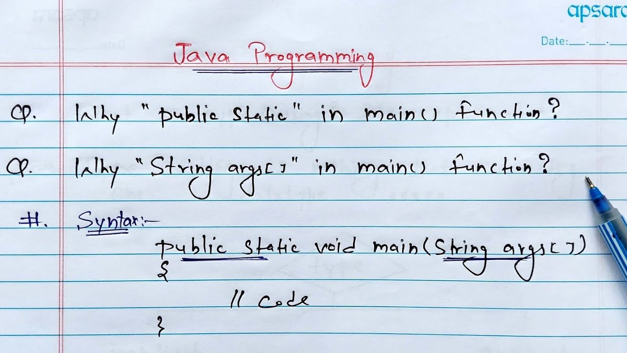 Why Public Static Void Main(String Args[ ]) In Java? Full Explanation | Learn Coding