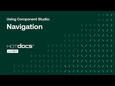Using HotDocs Component Studio: Navigation