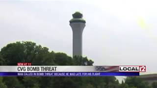 Man almost misses CVG flight, calls in bomb threat