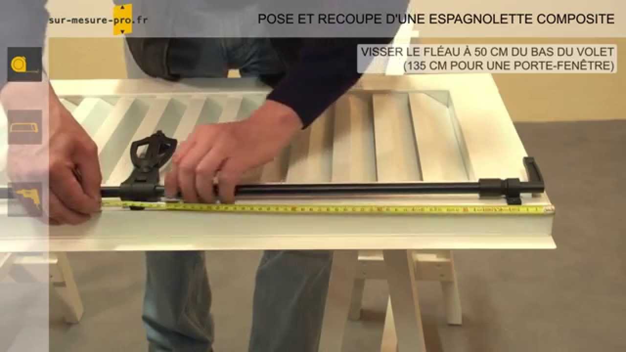pose et recoupe espagnolette composite par sur-mesure-pro.fr - YouTube