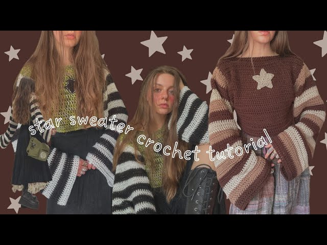 star sweater crochet tutorial (easy) - YouTube