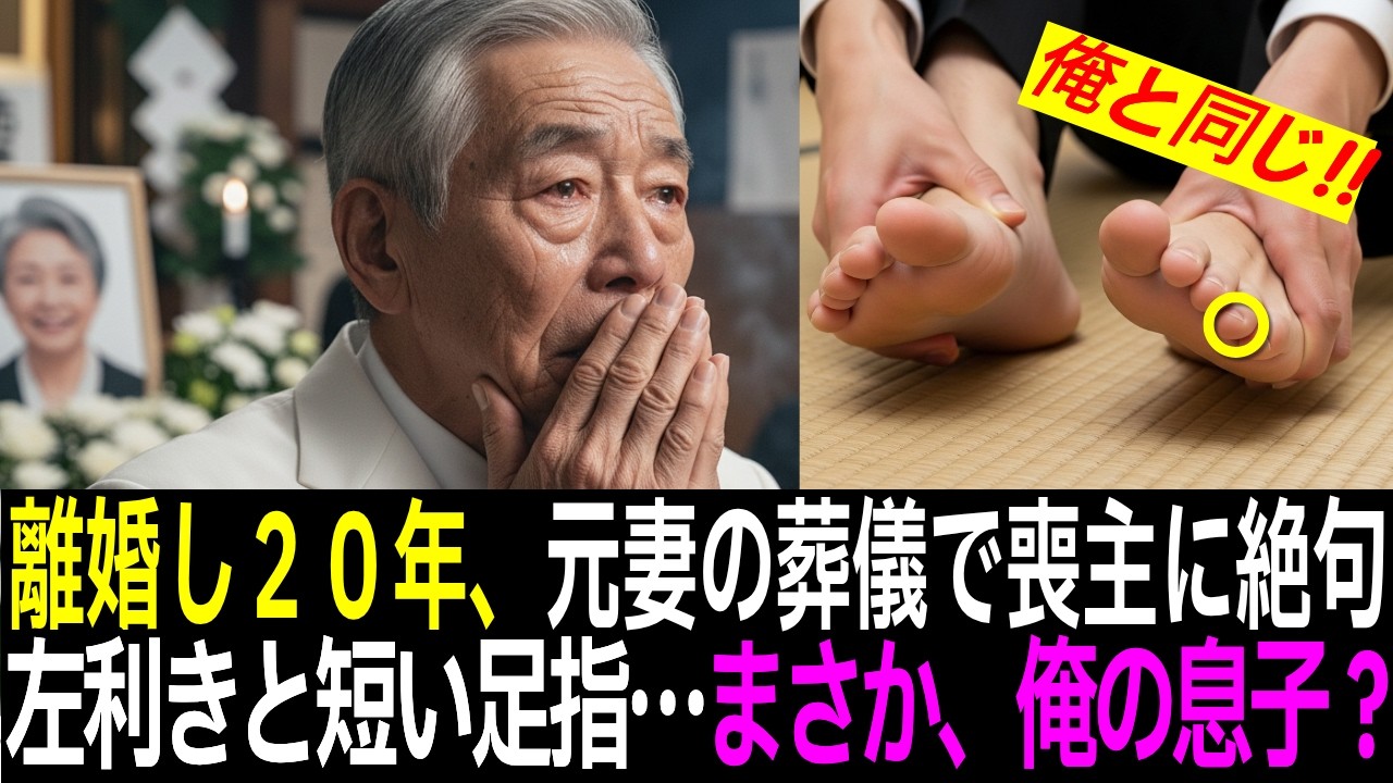 【感動する話】離婚して20年、元妻の葬儀で喪主が靴を脱いだ瞬間…俺と同じ【足の指】を見て、その場に泣き崩れた……。