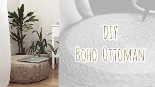 DIY Boho Ottoman ON A BUDGET/ HOME DECOR
