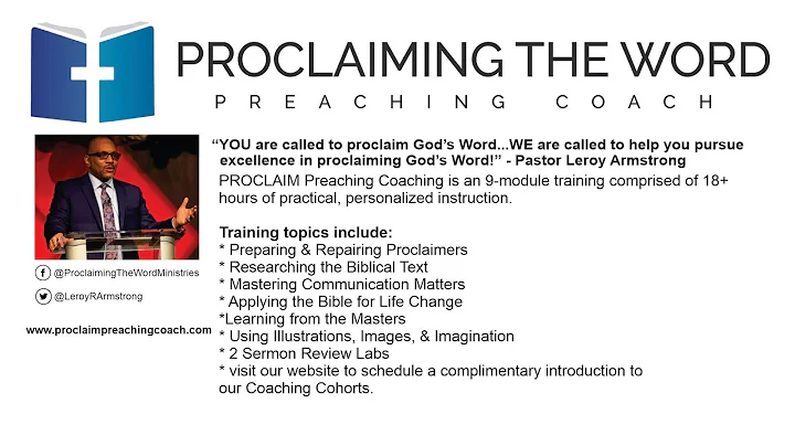 PROCLAIM Preaching Coach Master Class |  Pastor Le...