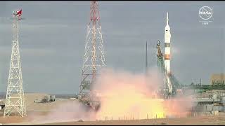 Blastoff! Russian Soyuz rocket launches crew to space station, including 1st Belarusian in space