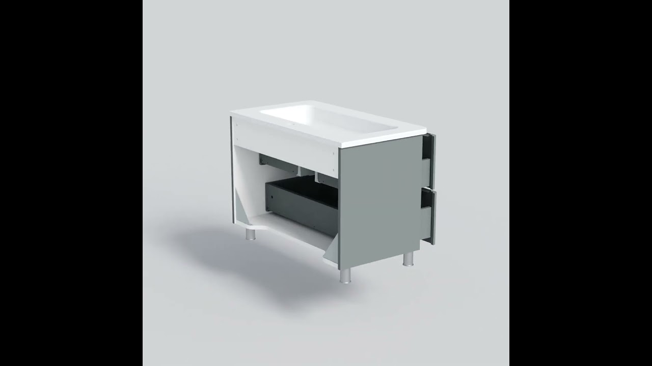 Modern Free Standing Bathroom Vanity with Washbasin | Comfort Collection Matte Grey