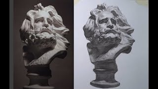 How to Draw Plaster cast in Pencil 2