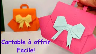 Cartable en origami facile