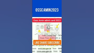 ossc Amin Exam Program 2023 #ossc #osscamin