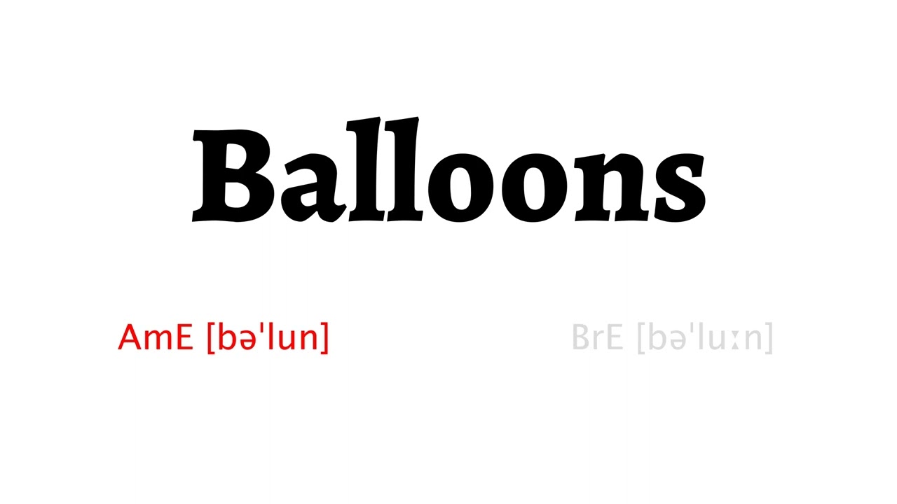 How to Pronounce balloons in American English and British English