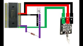 PIC16F877A interface mercury tilt switch module KY-017.