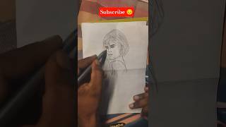 Beautiful Girl Pencil Sketch Timelapse | Realistic Drawing Art #shorts"