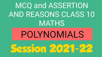 Mcq class 10 maths chapter 2 Polynomials | 2021-22 Cbse class 10 Maths MCQ |@SHARMA TUTORIAL