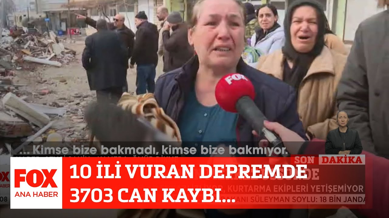 10 ili vuran depremde 3703 can kaybı... 7 Şubat 2023 Selçuk Tepeli ile FOX Ana Haber