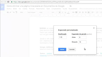 ¿Cómo puedo eliminar una página de un documento de Google?