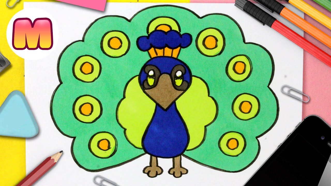 COMO DIBUJAR UN PAVO REAL KAWAII - dibujos kawaii faciles - Dibujar  animales kawaii - thptnganamst.edu.vn