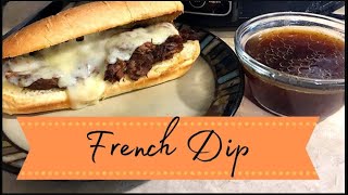 French Dip Dump And Go Crockpot Recipe // Easy Recipe! Cook With Me // What's For Dinner