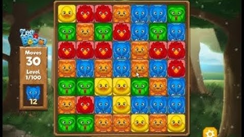 Zoo boom matching game level1 to level5 complete