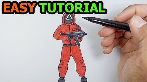 How to draw squid game guards with guns | Drawing Ideas For Beginners