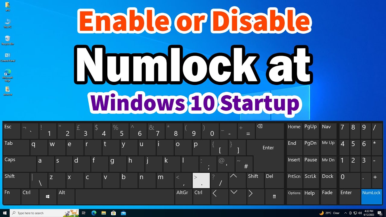 Enable Disable Numlock at Windows Startup  