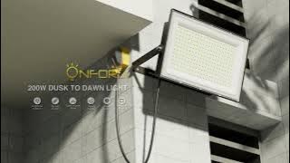 Onforu 200W Dusk to Dawn LED Flood Light with Remote