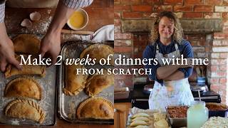 Make 2 weeks of dinners with me FROM SCRATCH 🍅 Weeknight dinner freezer meal prep