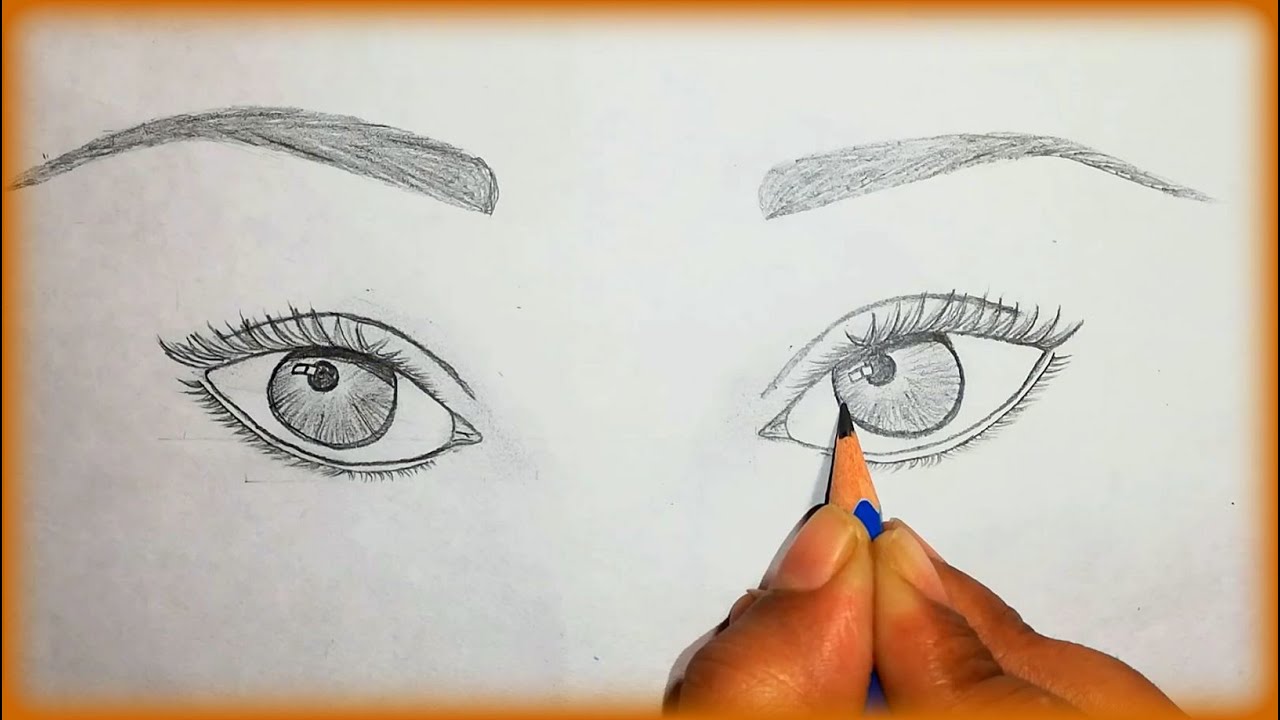 How to Draw Both Eyes 💚💙💜 For Beginners.... Step By Step | Creativity ...