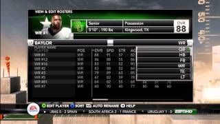 *NEW* EA SPORTS NCAA Football 12 BIG 12 Default Roster Ratings