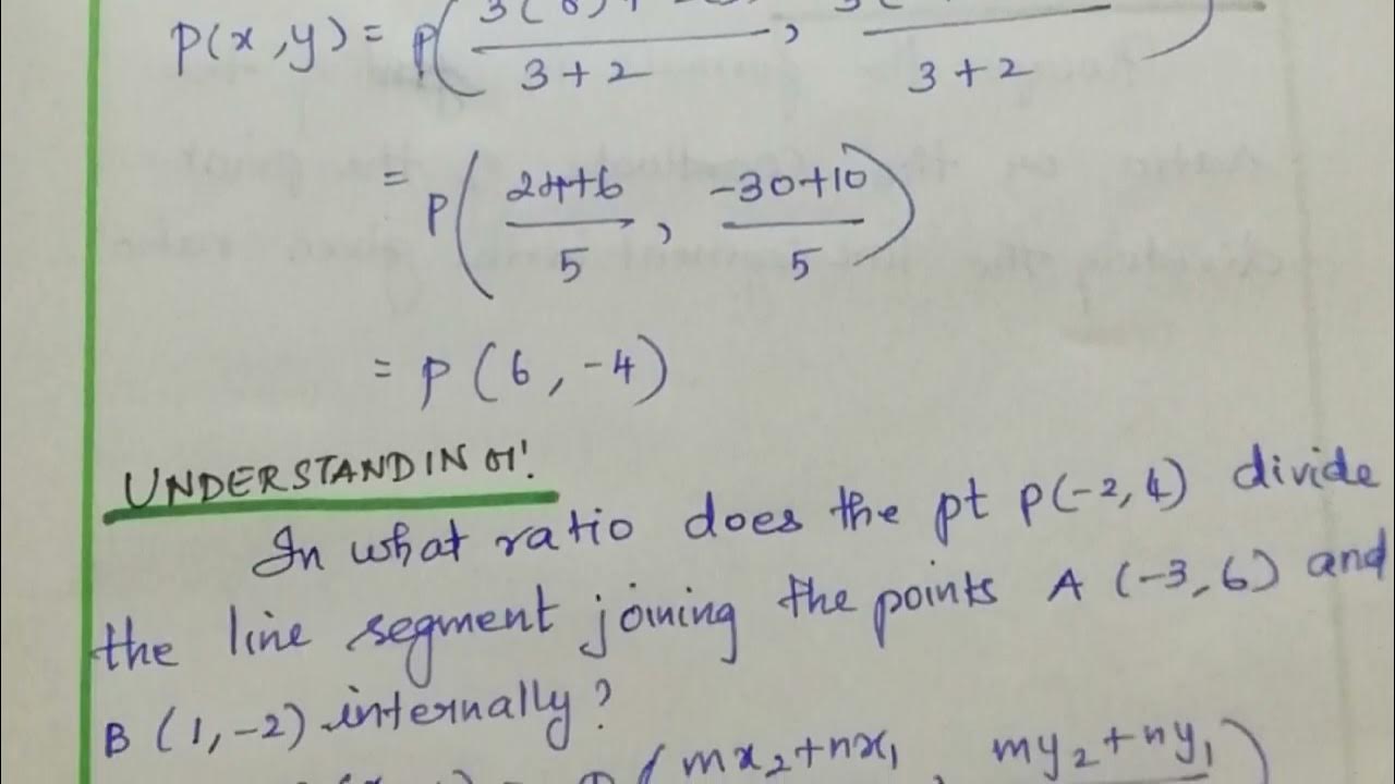 LESSON PLAN STD 9 COORDINATE GEOMETRY TO DERIVE THE SECTION FORMULA