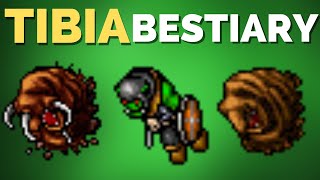 TIBIA BESTIARY Carrion Worm, Orc, Orc Warrior, Rotworm - Thais