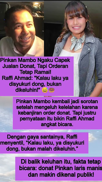 Pinkan Mambo Ngaku Capek Jualan Donat Tapi Orderan Tetap Rame #fypshorts #artis #fuji #raffi#pinkan