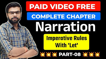 Narration In English Grammar | Direct Indirect | Imperative Rules With Let | PART-08
