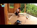 Young couple build the dream-like wooden house in the forest | WU Vlog ▶ 67