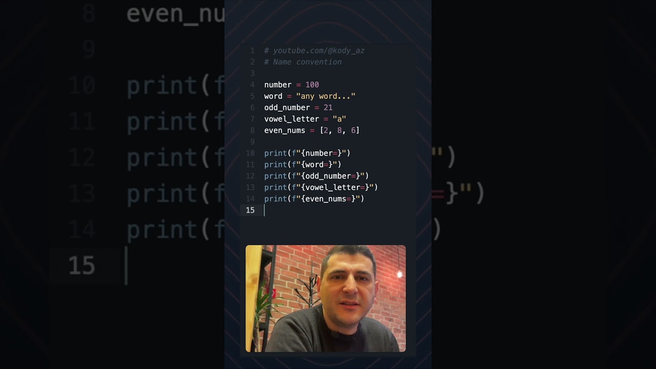 Python yazarkən BELƏ ETMƏYİN! Give proper variables name in Python #shorts?>