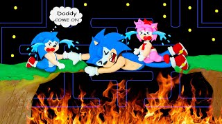 Sonic Daddy Dont Leave Me - Sad Story Pacman Stop Motion Game