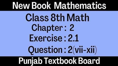 Class 8th Math | Unit 2 | Exercise 2.1 | Question No 2 | Punjab Text Book Board