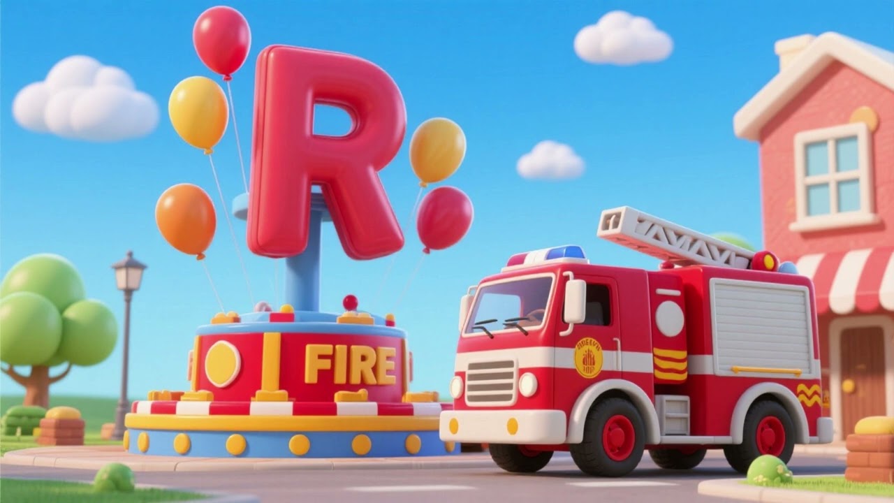 Fire Truck Alphabet Balloon Jump Ride 🚒🎈 | ABC Song | Kids Nursery Rhymes