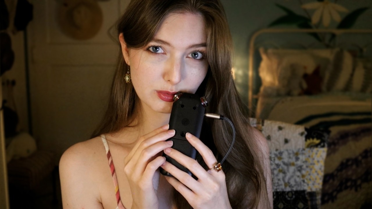 ASMR Tingly Mouth Sounds & Breathing on Tascam w/ Visuals + Tapping