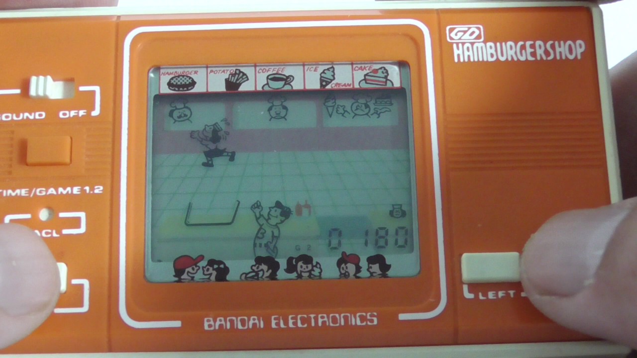 18124 Bandai LCD Game Digital Hamburger Shop - YouTube