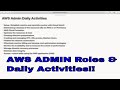 What is AWS Admin Daily Activities