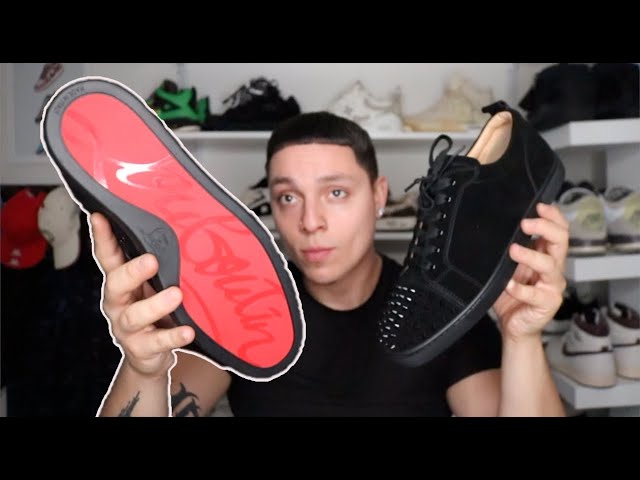 Christian Louboutin Louis Junior Calf Leather Black Low Unboxing On Foot  Review 