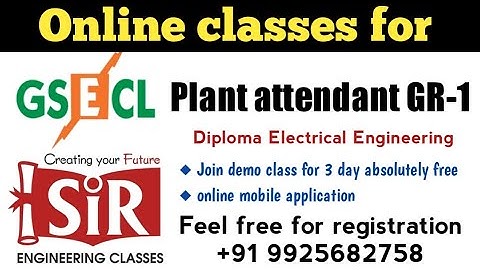Online classes for GSECL Plant attendant 2023 | GSECL Vidyut sahayak 2023 |
